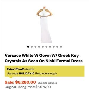 Versace Greek key white dress